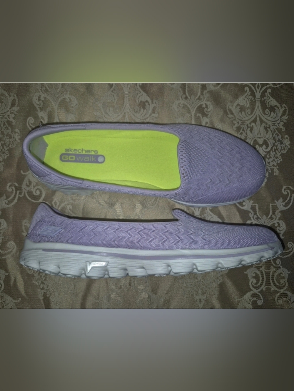 🔥Skechers 11 US Women's Lavender Mesh Go Walk 2 Axis Slip-On Sneaker Travel